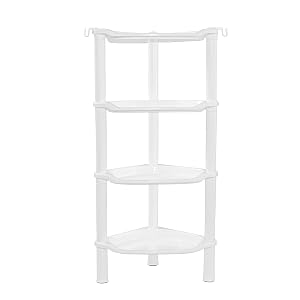 SLZBCY 4 Tier Corner Shower Caddy Rustproof Plastic Shower Organizer for Bathroom Bathtub Shower pan Bath Accessories Shower