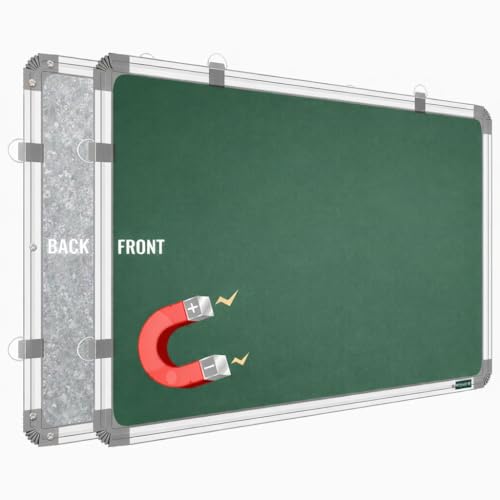 Image of YAJNAS 2x1.5 Feet Ceramic Steel (Magnetic) Green Chalkboard for Kids, Home & Kitchen with Heavy-Duty Aluminium Frame | Scratch-Proof & Corrosion-Proof Surface (Honeycomb Lightweight Core)