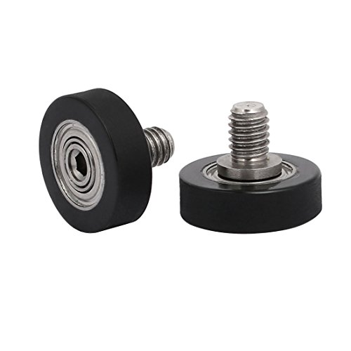 Aexit 2pcs M4 Material handling x 5mm Screw Thread Idler Bearing Pulley Roller 4mm x 13mm x 4mm Model:95as555qo213