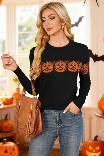 Image of Arach&Cloz Women's Wool Blend Classic Crew Neck Casual Fall Sweaters