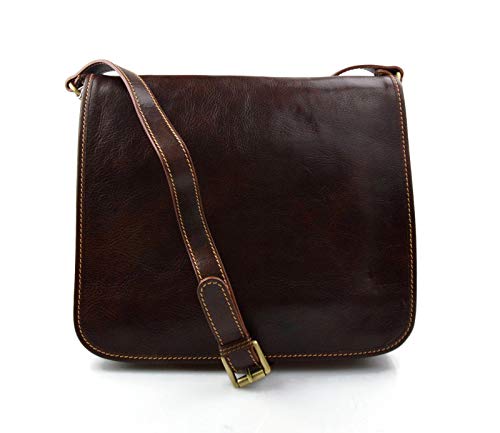 Sac messenger en cuir sac homme d'épaule traverser marron style hobo