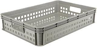 keeeper Transport Basket, Acid-Resistant and Food Safe, 60x40x12 cm, 22 Litre, Robert, Light Grey