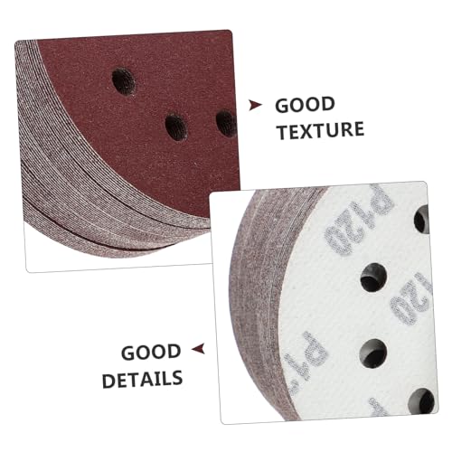 NOLITOY 100個 サンドペーパー 研磨用 紅砂製 高効率研削 耐久性フック ループ式 電動サンダー適合 木材用やすり