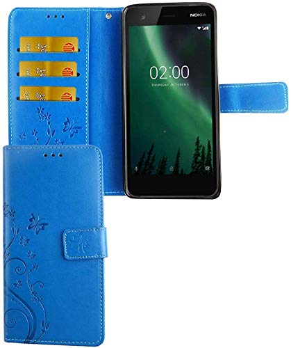 Housse Nokia 2.1 fleurs bleu idéale pour protéger votre smartphone en voyage