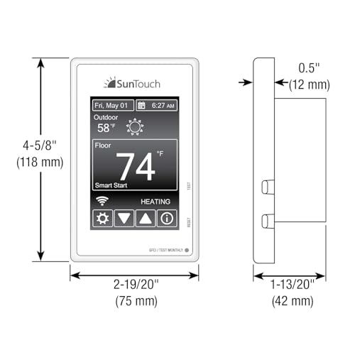Suntouch 81019079 Sunstat Command Color Touchscreen Programmable Thermostat For Electric Floor Heating Systems thumb #3