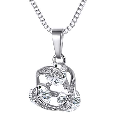 Preisvergleich Produktbild Suplight Damen Kette Elegant Kreatives Design Anhänger Halskette Platiniert Weißen Zirkonia Halskette für Frauen Mädchen, Gold
