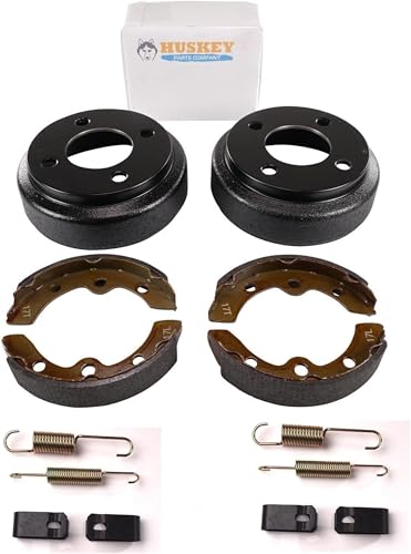 Huskey Parts Company Golf Cart Brake Drums Shoes Spring Kits Compatible with Yamaha G1, G2, G8, G9 (1982-1992) Gas Electric Models, Replaces OEM Product #s: J55-G6521-00, J17-25340-00 & J55-W2536-00