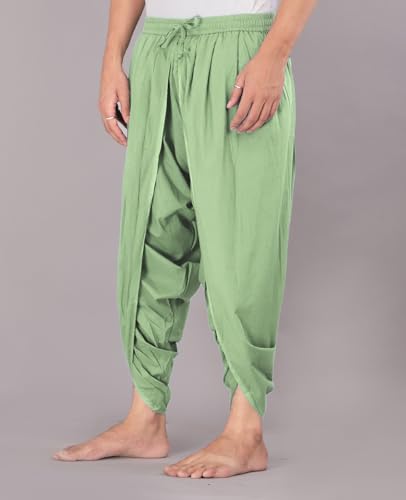 Image of Urali Men's Solid 100% Cotton Dhoti Pants - D100A