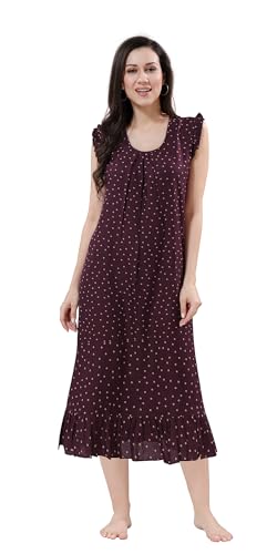 Image of Women's Viscose Blend Comfort Short Nighty with Side Pockets | Soft Printed Short Night Dress for Everyday Wear | Easy to Wear (CS5001)