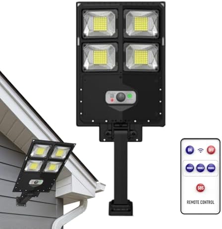 Genérico Luces Solares Para Exterior | Sensor de Movimiento Impermeable – Luces Solares de Jardín con Control Remoto,Para Jardín Patio Valla Porche Césped Sendero Paisaje