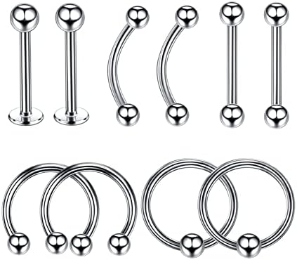 Piercing Al Naso In Acciaio Doppio Cerchio Setto Anello Orecchino Da Donna Uomo - Foto 5