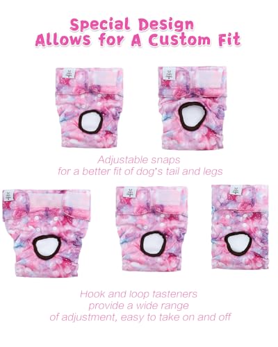 Image of CuteBone Washable Female Dog Diapers 4 Pack Reusable Doggie Heat Diapers for Period FMG04XS