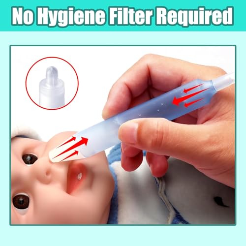 Image of Nasal Aspirator for Baby, Nasal Congestion Relief Nose Cleaner with 2 Silicone Tips 25 Hygiene Filter for Babies Infants Toddlers Boys Girls (Blue)