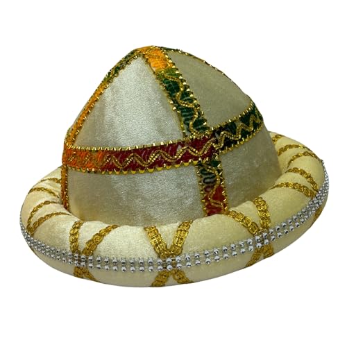 Image of Kaku Fancy Dresses Tipu Sultan Pagdi Traditional Pathani /Afghani Safa for Kids | Historical Fancy Dress Turban for Cultural Events & School Plays - Green