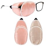 eZAKKA Eye Patches for Adults, Kids Eye Patch for Glasses Silk Patch for Lazy Eye Amblyopia Strabismus and After Surgery (Brown+Orange)