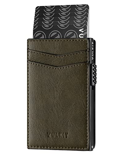 Image of VULKIT Leather Men Wallet(olive)