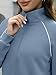 Casly Lamiit Sweat Suit for Women 2 Piece Set Casual Lounge Tracksuit Zip Up Mock Neck Sweatshirt Sports Sweatpants Striped Athletic Travel Outfits Blue Grey M