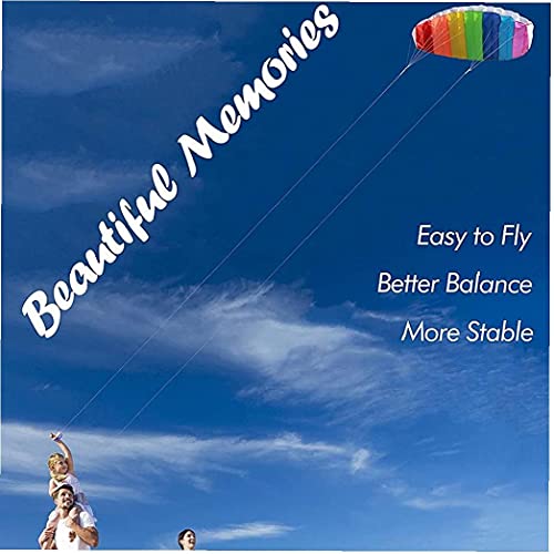 Regenbogen-Drachen Mit Dual-Griff Dual-Linie Große Stunt-Drachen-Bunte Outdoor-surfen-Kites 140x60cm - Image 7