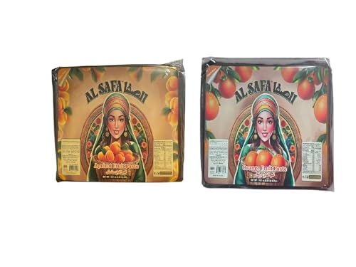 Qamar al-Din (Kamaruddin or kamardine) Apricot & Orange Flavor Combo Fruit Leather Hard Paste 14.1oz (400g) (400G-X2 Pack)