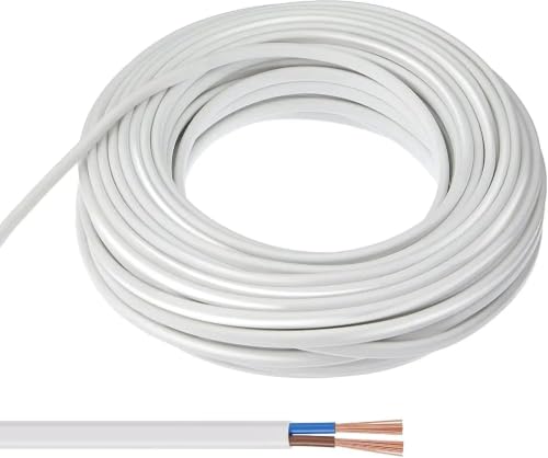 Image of 2 Core Copper Electrical Wire, Heavy Duty Flexible PVC Insulated Power Cable for Home Wiring, LED Lights, Appliances, Extension Connections (2.5Sq /mm - 5 Meter)