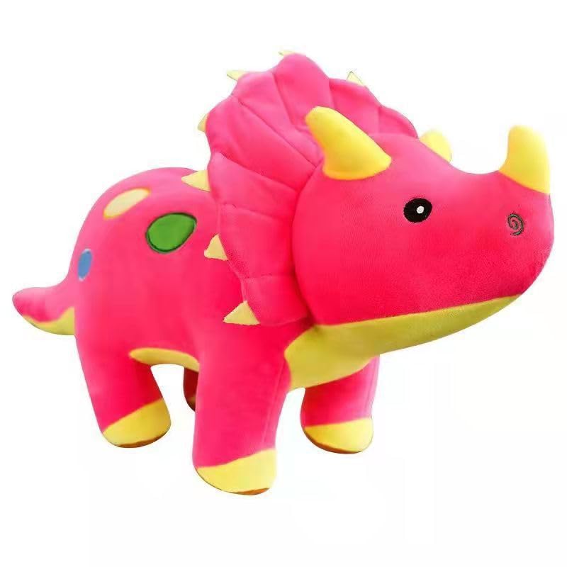 Simulazione Creativa Triceratopo Peluche Giocattolo Morbido Dinosauro Cuscino Bambola Animale Farcita Decorazione Della Casa Per I Bambini Regalo Di Compleanno 100 cm Rosa