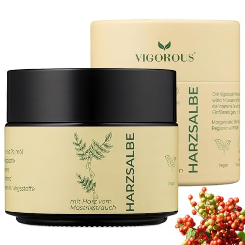 Vigorous® Harzsalbe gegen große Poren - porenverfeinernde creme - Dank Harzsalbe aktiv Mitesser entfernen & Poren verkleinern -mit Aktivharzsalbe Poren verfeinern Gesicht - Made in Germany - 100ml