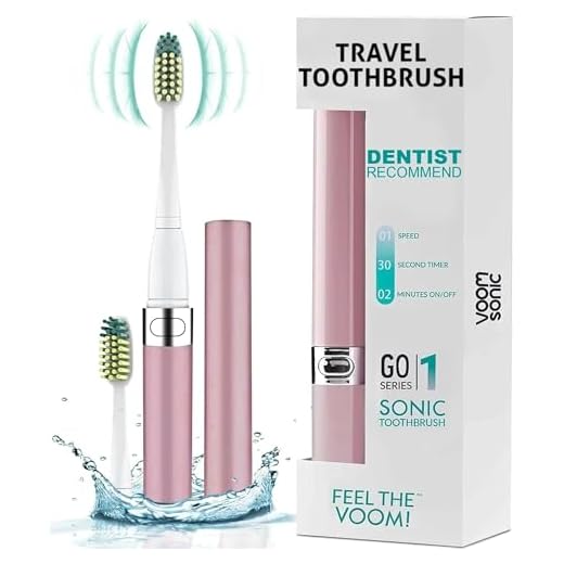 Voom Sonic Go 1 Series Battery-Operated Electric Toothbrush, Dentist Recommended, Portable Oral Care, 2 Minute Timer, Light Weight Design, Soft Dupont Nylon Bristles, Metallic Rose (VM-20700)