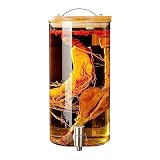 Dispenser Di Bevande Per Bevande In Vetro Di Grande Capacità|Dispenser D'acqua Con Rubinetto A Prova Di Perdite|Contenitore Succo Per Matrimoni,10L,Rubinetto In Acciaio Inossidabile