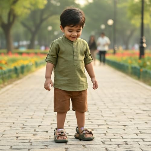 Image of GLJ Kids Comfort Clogs Sandals for Boy and Girl, 1 to 14 Years, Two-Strap Design, Easy to Wear Slip On, Dust and Waterproof, 1100