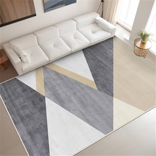Tapis de salon moderne gris résistant à l'usure 90x120 cm
