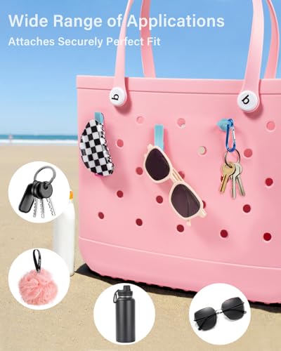 Image of LETGO 4 PCS Clear Insert Bag for Bogg Bag, 4 Sizes Waterproof Beach Bag Organizer Pouch with Bogg Bag Hooks Accessories,Transparent Zipper Makeup Toiletry Bag for Rubber Tote Bag Beach Travel