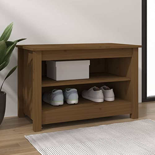 Gecheer - Banco de zapatos (70 x 38 x 45,5 cm, pino macizo, armario para zapatos, armario de almacenamiento, estante para zapatos, para dormitorio, sala de estar, vestidor, entrada, pasillo