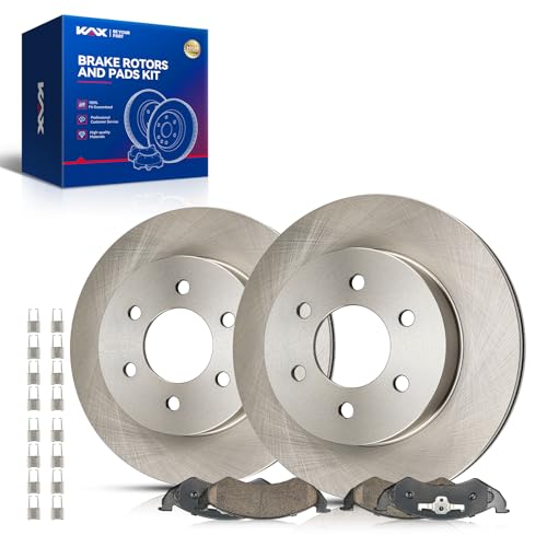 Image of KAX Front Brake Kit, OE Brake Rotors and Ceramic Brake Pads | Fits Dodge Dakota 2000-2002, Dodge Durango 2000-2002, Automotive Replacement Brake Kit