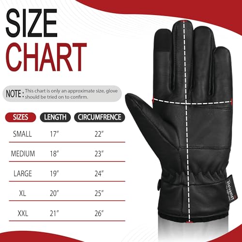 Guantes de cuero de invierno para hombre confeccionados en suave piel napa 2