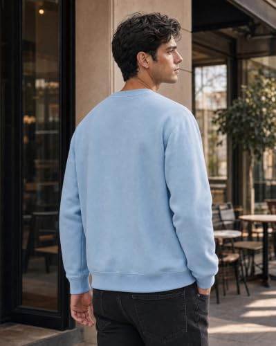 Image of Nobero Sweatshirts for Man Stylish | 280 GSM Rich Cotton Fleece Solid Regular Fit Full Sleeve Sweatshirt for Men | Stylish Casual Wear Winter Crew Neck Sweatshirt for Men