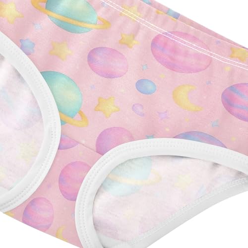 Joisal Girls Underwear Toddler 2t Cotton Little Girl Panties Fun Briefs Girls Undies Pastel Planets Stars Pink4
