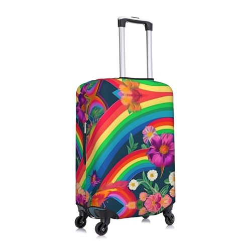 Rainbow Flowers Luggage Covers For Suitcase Approved,Suitcase Cover Protector Fit 18-32 InchLuggage, X-Large3