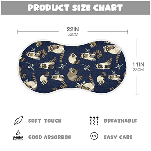 Raccoons Cute Forest Animal Muslin Burp Cloths for Baby 2 Pack 100% Cotton Baby Washcloths Bibs for Boy Girl2