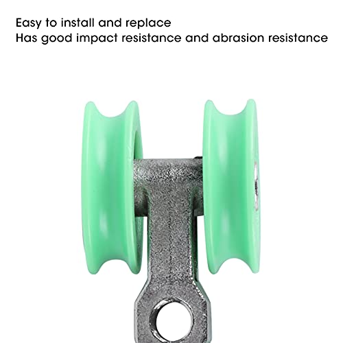 Fafeicy ruedas pequeñas en U de acero inoxidable para repuesto de puertas de ducha y herrajes de puertas plegables miniatura 3