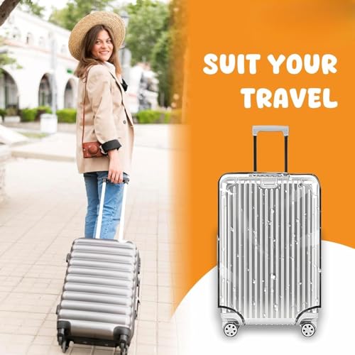 Image of Combo of 3 Trolley Bag Cover /Suitcase Bag Cover /Waterproof Dustproof Luggage Cover /Zippered Clear PVC Suitcase Covers Protectors (28 inch, 24 inch, 20inch)