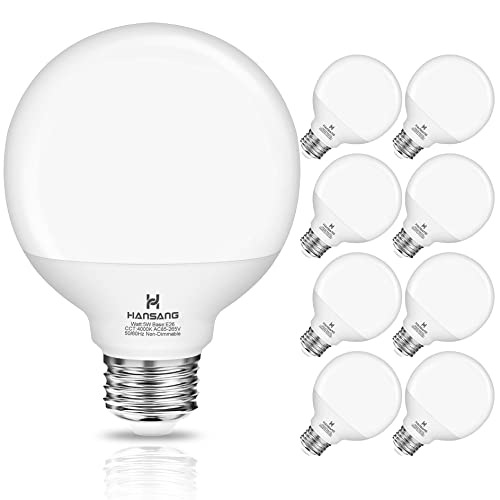 Top 10 Picks for the Best Light Bulb for Bathroom Vanity 9 hansang 8 Pack G25 LED Globe Light Bulbs 4000K Natural Daylight, E26 Base Bathroom Light Bulb, 60W Incandescent Equivalent, Vanity Mirror Round Light Bulbs, 500LM, Non-Dimmable