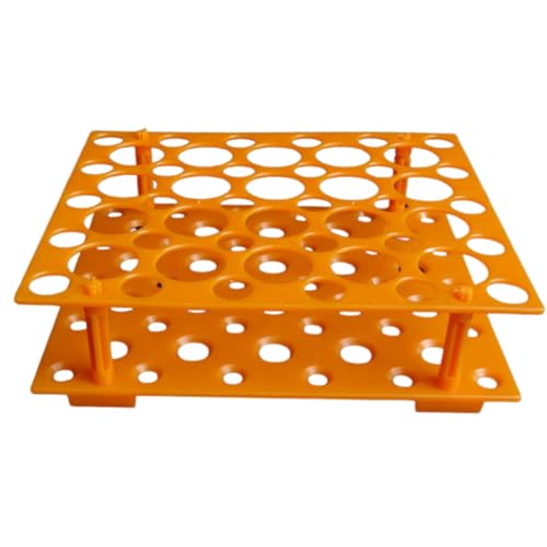 試験管立て 試験管ホルダー 遠沈管ラック チューブラック 試験管台 プラスチック オレンジ/小30本/大20本 NYANDELMO ND-0001-R04-OR50