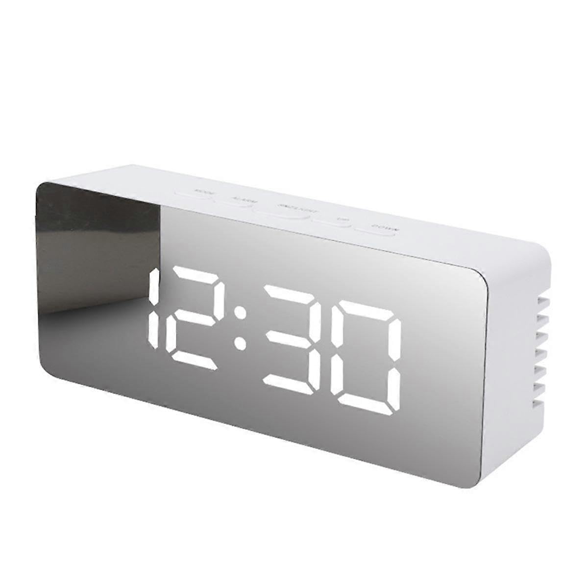 JOYHAPPST LED Mirror Digital Clock Bedroom Office Travel Electronic Table Clock Desktop Alarm Clock Temperatu