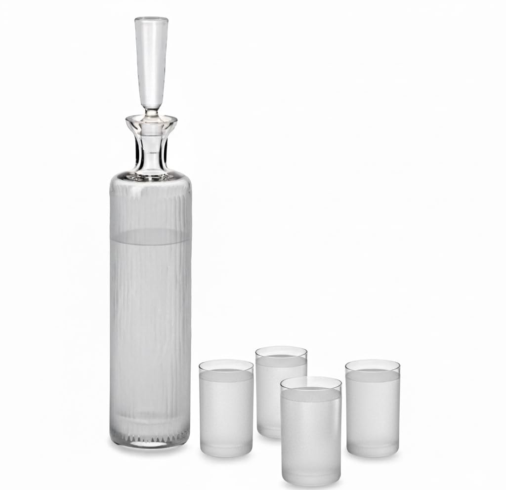 Ravenscroft Crystal 5-Piece Vodka Decanter Set, Made in Europe, 100% Lead-Free Crystal, Gift-Boxed, Elegant Design