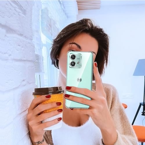 Image of Lustree Back Cover Transparent Case Compatible with Motorola Edge 40 Neo | Clear + TPU Case with 4 Corner Air Cushion Protection & Camera Protection | Slim& Stylus Cover