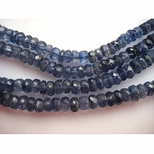 Kyanite beads en rondelles bleues facettées de 3mm 4mm 5mm pour fils de colliers artisanaux