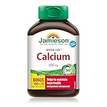 Jamieson Mega Cal Calcium 650 mg Caplets, Combines 5 Forms of Calcium, Helps Prevent Bone Loss and Osteoporosis, Supports Bone and Teeth Health. Vegetarian, Gluten-Free, 120 Caplets, Proudly Canadian