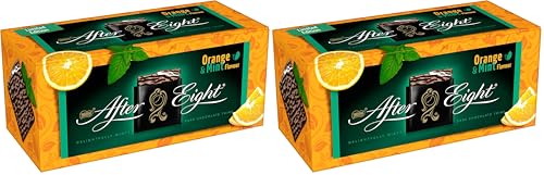 After Eight Láminas de Chocolate Negro con Interior de Menta y Naranja, 200g (Paquete de 2)
