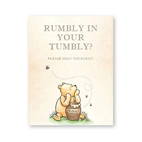 Classic Pooh Quote Painting Print Rumbly In Your Tumbly Cake Dessert Table Sign Letrero de lienzo Baby Shower Birthday Party Decor-40x60cm Sin marco