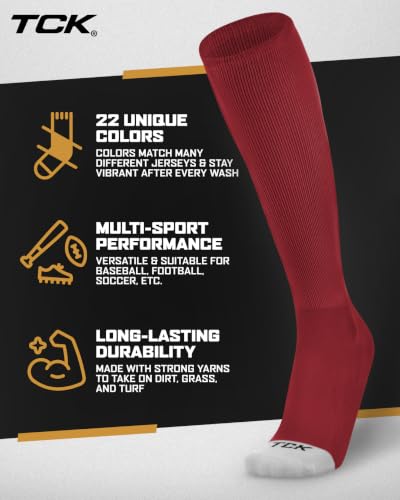 Image of Prosport Baseball Socks & Softball Socks, Kids & Adult Knee High Tube Sock